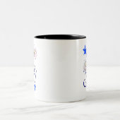Gelukkig op 4 juli! Met vuurwerk en sterren Tweekleurige Koffiemok (Center)