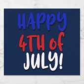 Gelukkig op 4 juli! | Patriottisch Bier Etiket (Enkel label)