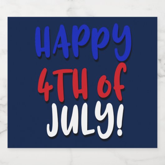 Gelukkig op 4 juli! | Patriottisch Bier Etiket (Enkel label)