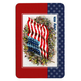 Gelukkig op 4 juli.  Patriottisch Design Gift Magneet