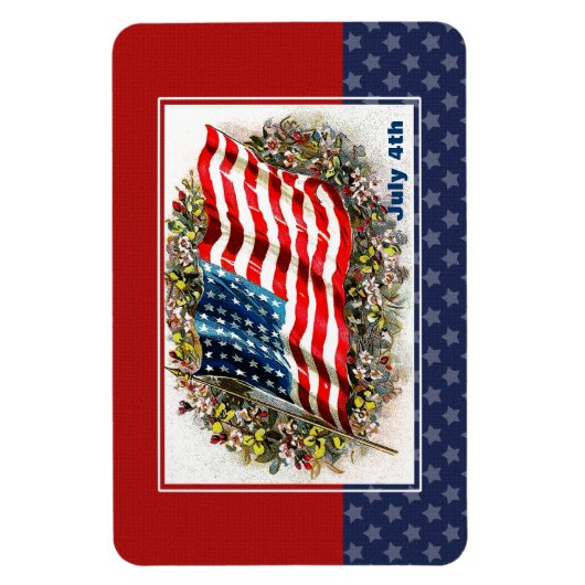 Gelukkig op 4 juli. Patriottisch Design Gift Magneet (Verticaal)