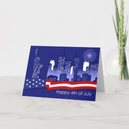 Gelukkig op 4 juli. Patriottisch ontwerp Kaart