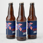 Gelukkig op 4 juli! | Patriottisch Pinrad Bier Etiket (Flessen)