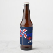 Gelukkig op 4 juli! | Patriottisch Pinrad Bier Etiket (Voorkant)