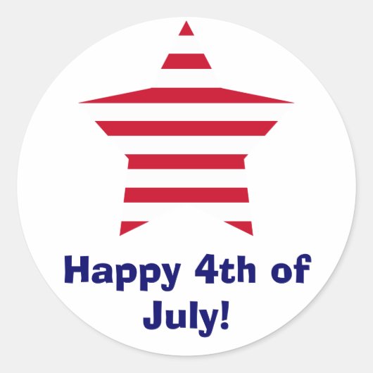 Gelukkig op 4 juli! ronde sticker (Voorkant)