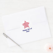 Gelukkig op 4 juli! ronde sticker (Envelop)
