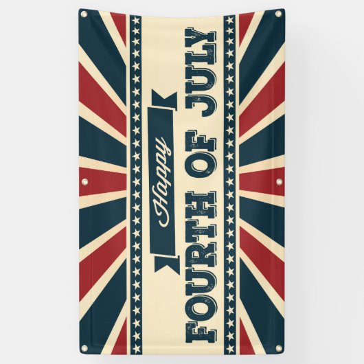 gelukkig op 4 juli spandoek (Verticaal)