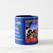 Gelukkig op 4 juli! tweekleurige koffiemok (Center)