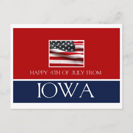 gelukkig op 4 juli uit de iowa briefkaart (Voorkant)