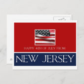 gelukkig op 4 juli uit New Jersey Briefkaart (Voorkant / Achterkant)