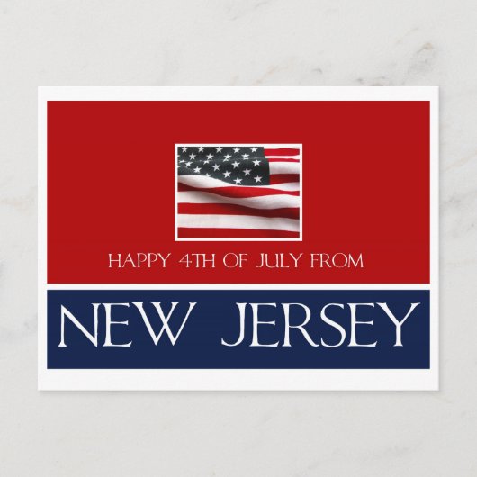 gelukkig op 4 juli uit New Jersey Briefkaart (Voorkant)