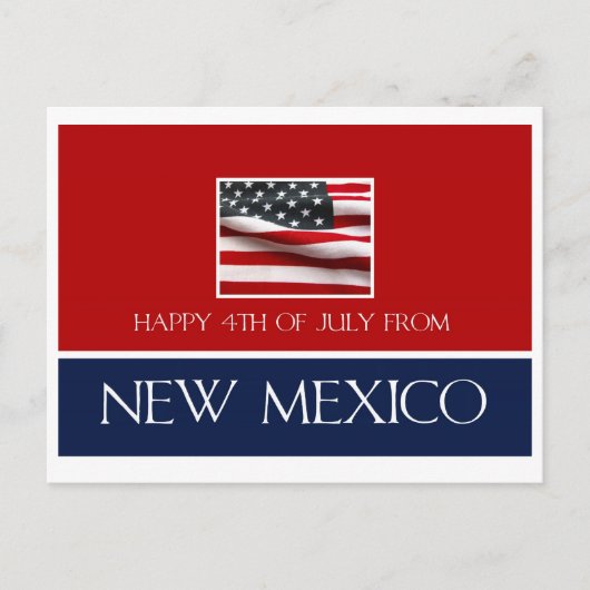 gelukkig op 4 juli uit New Mexico Briefkaart (Voorkant)