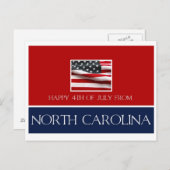 gelukkig op 4 juli uit North Carolina Briefkaart (Voorkant / Achterkant)
