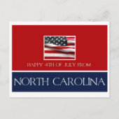 gelukkig op 4 juli uit North Carolina Briefkaart (Voorkant)