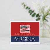 gelukkig op 4 juli uit Virginia Briefkaart (Staand voorkant)