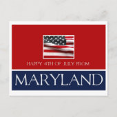 gelukkig op 4 juli van Maryland Briefkaart (Voorkant)