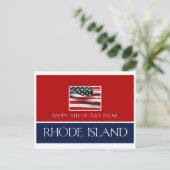 gelukkig op 4 juli van Rhode Island Briefkaart (Staand voorkant)