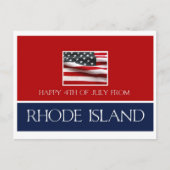 gelukkig op 4 juli van Rhode Island Briefkaart (Voorkant)