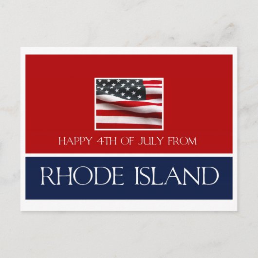 gelukkig op 4 juli van Rhode Island Briefkaart (Voorkant)