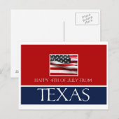 gelukkig op 4 juli van texas briefkaart (Voorkant / Achterkant)