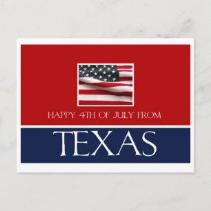 gelukkig op 4 juli van texas briefkaart