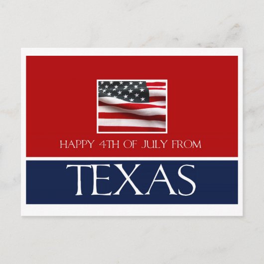 gelukkig op 4 juli van texas briefkaart (Voorkant)