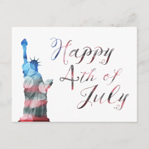 Gelukkig op 4 juli (vrijheidsbokeh) briefkaart
