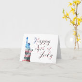 Gelukkig op 4 juli (vrijheidsbokeh) kaart (Gele Bloem)