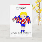 Gelukkig op 4 juli! Wenskaart Kaart (Gele Bloem)