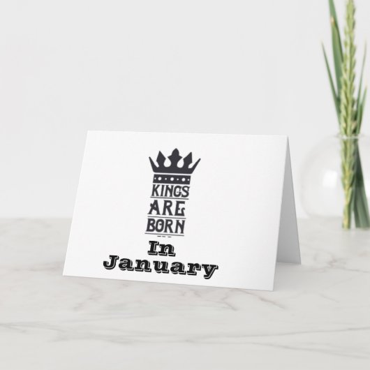 GELUKKIG OP MIJN "KONING" IN "JANUARI" KAART (Voorkant)