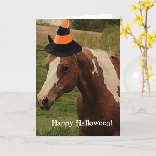 Gelukkig Opzichtig Halloween Kaart (Gele Bloem)