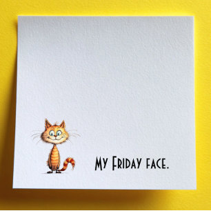 Gelukkig Oranje Cartoon Kat Mijn Vrijdag Gezicht Post-it® Notes