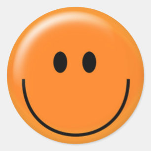 Gelukkig oranje gezicht ronde sticker