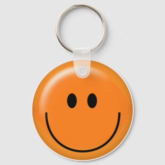 Gelukkig oranje gezicht sleutelhanger (Voorkant)