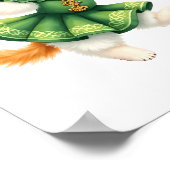 Gelukkig Oranje Kitten in Groene Keltische Jurk Da Poster (Hoek)