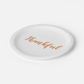 Gelukkig oranje spice script schattige Thanksgivin Papieren Bordje (Gekanteld)