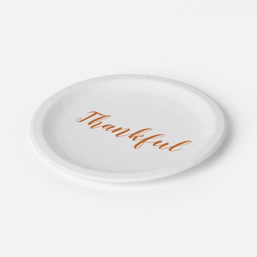 Gelukkig oranje spice script schattige Thanksgivin Papieren Bordje (Gekanteld)