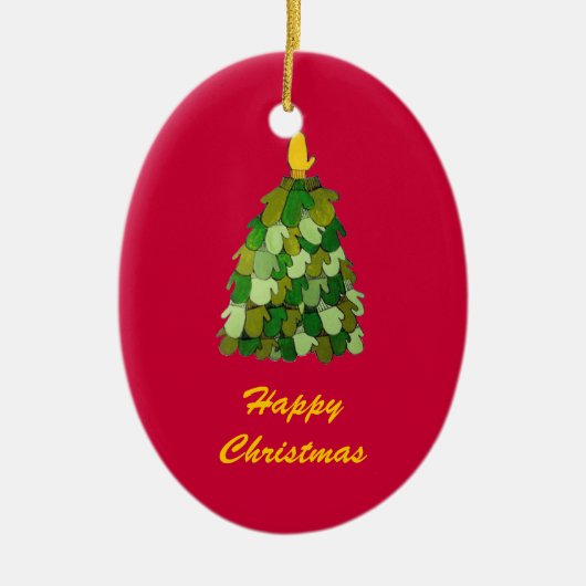 Gelukkig Ornament met kerstbomen (Voorkant)