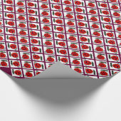 Gelukkig Ornament met rood streppapier Cadeaupapier (Hoek)