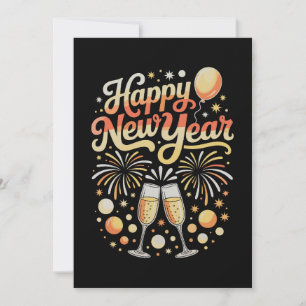 Gelukkig Oud en Nieuw Cheers Feestdagen Familie Feestdagenkaart