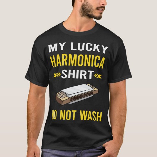 Gelukkig Overhemd Mondorgel Harmonica T-shirt (Voorkant)