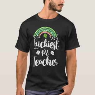 Gelukkig P E-leraar St Patricks Day Shamrock Luck T-shirt