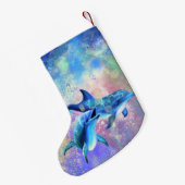Gelukkig paar Dolfijn Kerstmis Kous Kleine Kerstsok (Achterkant (Hangend))