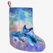 Gelukkig paar Dolfijn Kerstmis Kous Kleine Kerstsok (Voorkant)