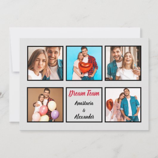 Gelukkig paar moderne gepersonaliseerde Valentijn  Feestdagenkaart (Voorkant)