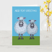 Gelukkig paar schapen kaart (Gele Bloem)