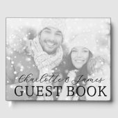 Gelukkig paar zwart-wit foto bruiloft gastenboek (Voorkant)
