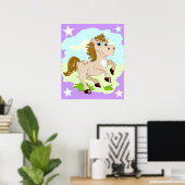 Gelukkig Paard Cartoon Poster (Thuiskantoor)