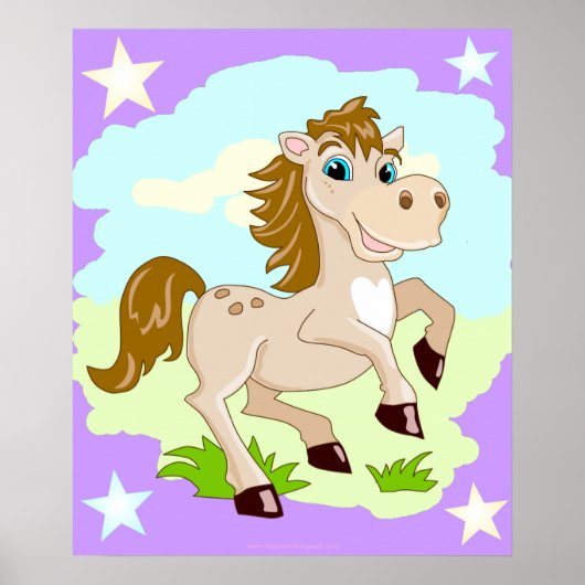 Gelukkig Paard Cartoon Poster (Voorkant)