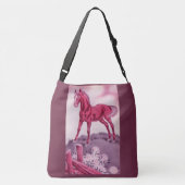Gelukkig paard in roze crossbody tas (Achterkant)